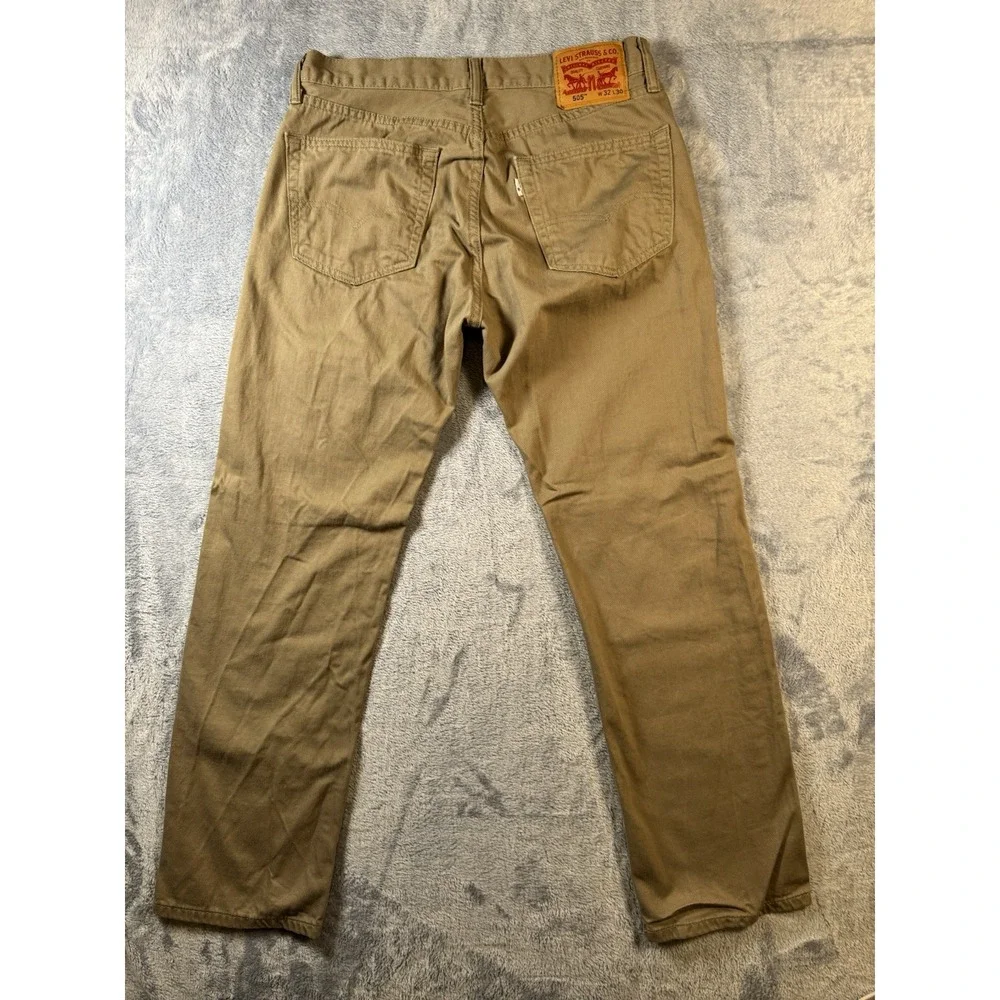 Levis 505 Regular Fit Jeans Mens 32x30 Tan Straight Leg Denim PC9-00505-0718
